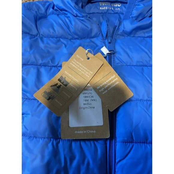 Wantdo Toddler Boy/Girl Winter Jacket with Hood Lightweight Puffer 18 Month NWT - Picture 9 of 16